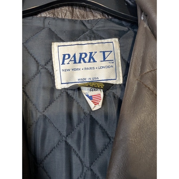 VTG Park V Leather Insulated Fringe Jacket Mens 46 Brown Suede Western Biker - Picture 4 of 11